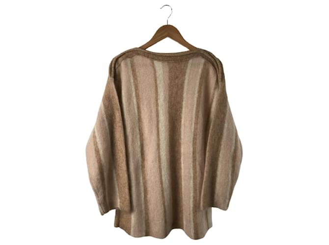 [Usado] Acne Studios (Acne) ◆ Suéter listrado bege / suéter (Grosso) Lã Elastano Nylon Crina  ref.403029