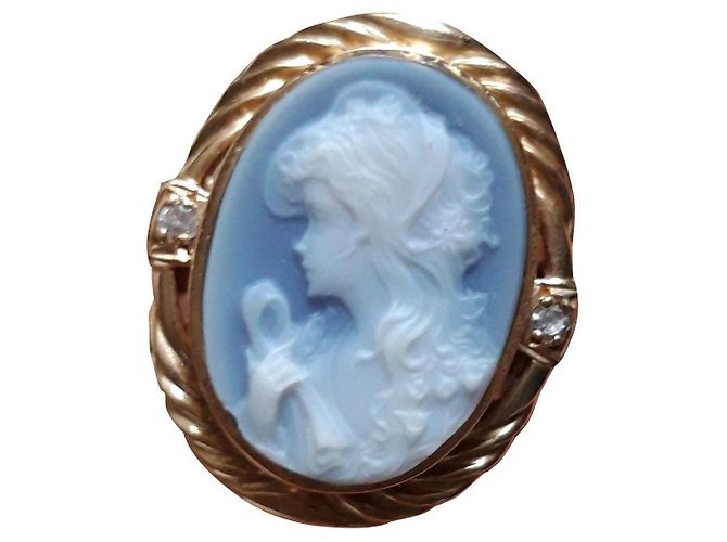 Autre Marque cammeo in agata blu