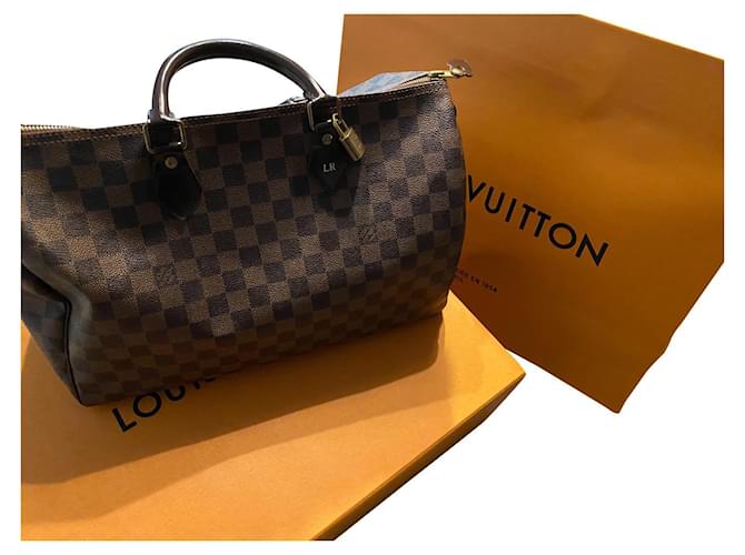 Louis Vuitton Speedy initials Brown Leather  ref.403281