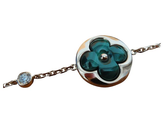 Louis Vuitton Sonnenfarbenes Blütenarmband MALACHIT und DIAMOND Grün