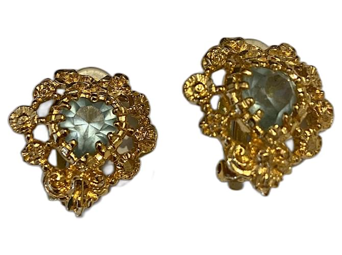Christian Lacroix Vintage Lacroix gold plated turquoise heart earrings Gold-plated  ref.403462