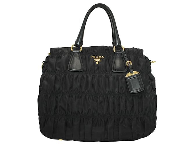Prada Classic Black Nylon Bag Leather  ref.403499