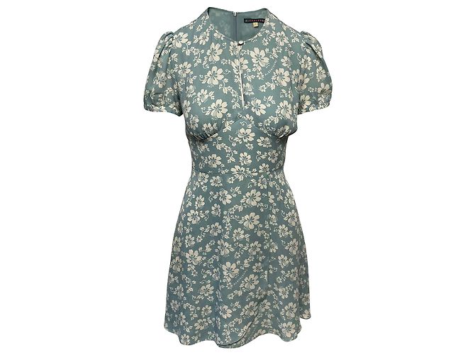 Alexa Chung Kleid mit Hibiskus-Print aus blauem Polyester