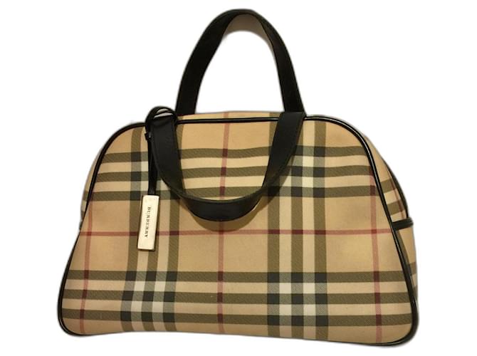 Burberry Vintage nova check top handle handbag Multiple colors Leather Cloth  ref.403610