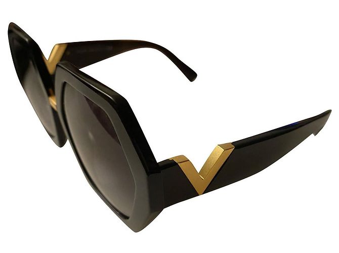 Occhiali da sole Valentino neri e oro Nero D'oro