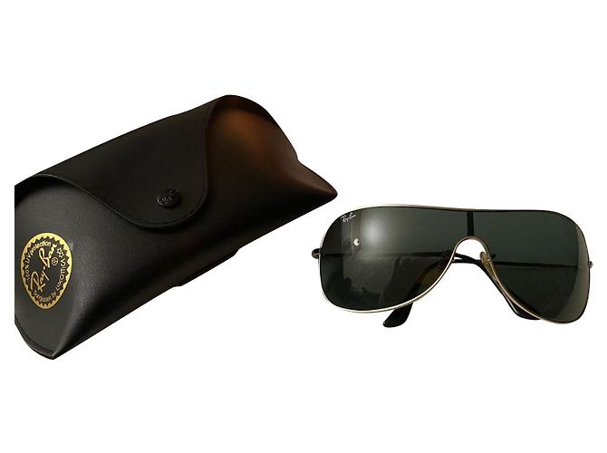 Occhiali da sole Ray-Ban neri e argentati in plastica Nero Argento