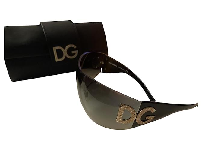 Dolce & Gabbana Gafas de sol Negro Plata Plástico  ref.403616