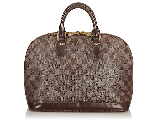 Louis Vuitton Brown Damier Ebene Alma PM Leather Cloth  ref.403838