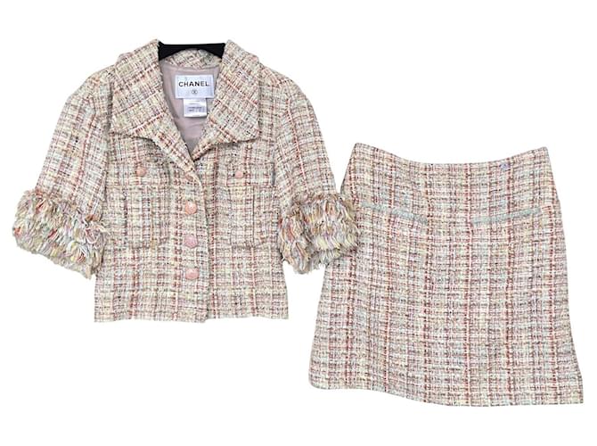 Chanel 7,2K$ Rose Garden Tweed-Anzug Mehrfarben  ref.403885