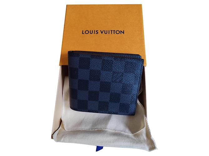 Louis Vuitton Amerigo Geldbörse Anthrazitgrau Leinwand  ref.403895