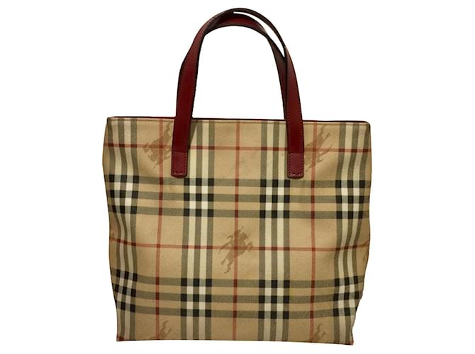 Burberry Haymarket Nova Check Plaid With Brown Suede top handle