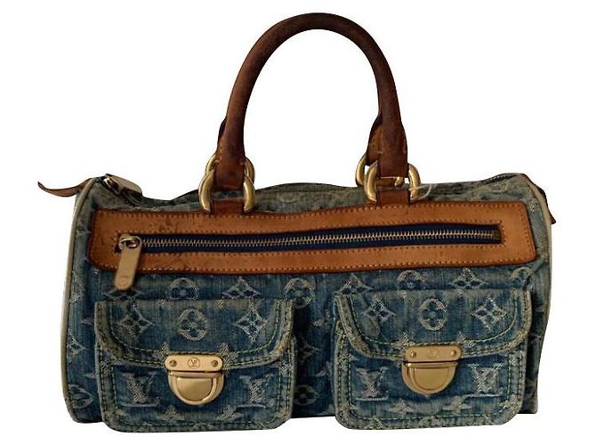 Louis Vuitton Denim Monogramm Handtasche Hellblau