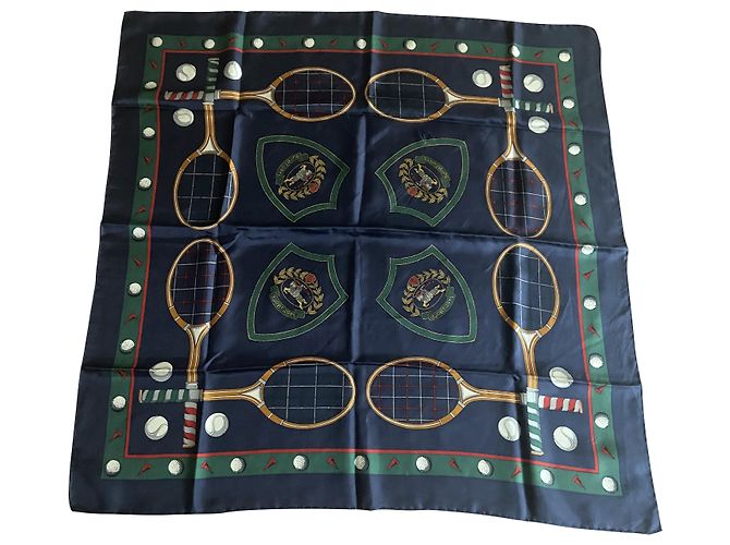 Sciarpa Burberry in seta Tennis blu navy