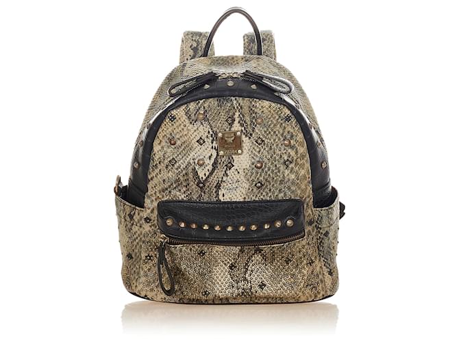 MCM Gray Visetos Python Print Armour Backpack Multiple colors Grey