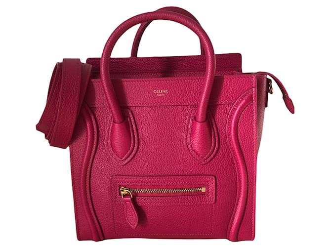 Luggage Céline Celine Nano Gepäcktasche aus rosa Leder Pink  ref.404022