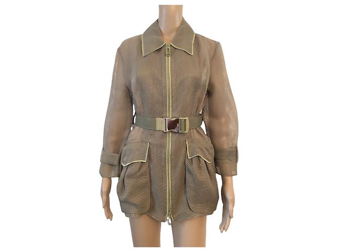 Grüne Fendi Jacke mit FF Gürtel