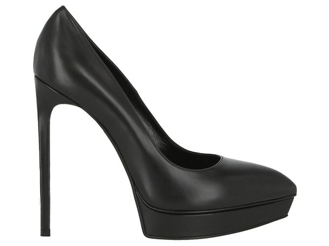 Sapatos de plataforma de couro Saint Laurent Janis