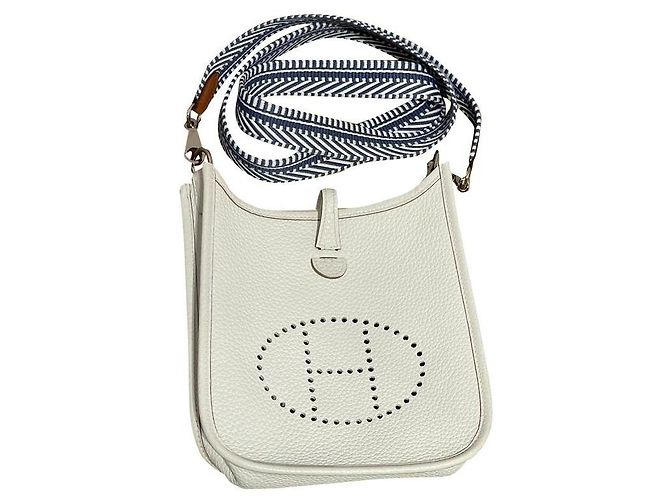 Hermès Mini Evelyne Blanco Cuero
