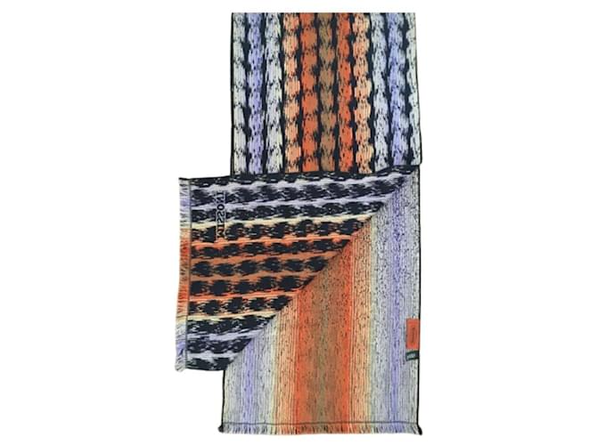 Écharpe en laine tricotée multicolore Missoni  ref.404434