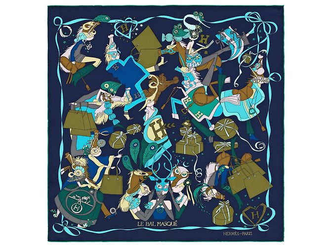 Hermès Lenços de seda Multicor