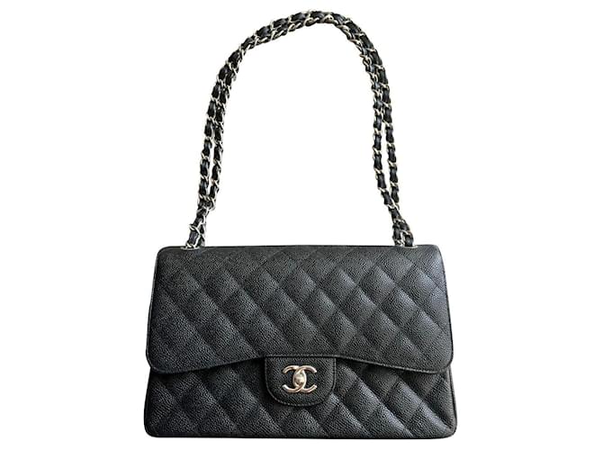 Chanel Timeless Jumbo bag Black Leather  ref.404458