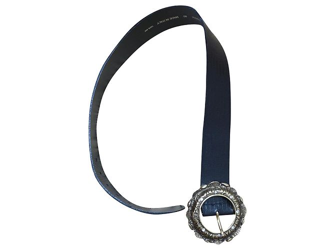 Just Cavalli high waisteded croco belt Black