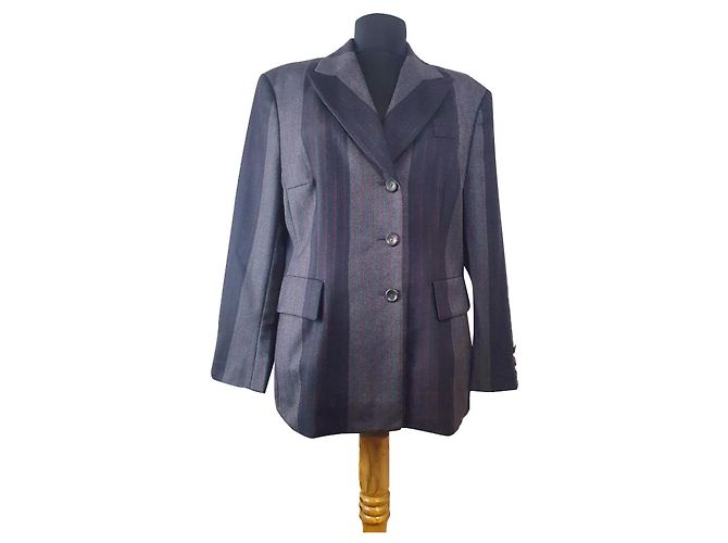 Blazer Marc Cain in lana a righe multicolor Multicolore