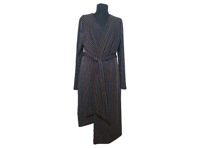 Vestido Sam Edelman com riscas brilhantes Multicor