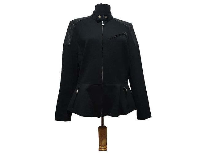 Ralph Lauren Jacke in Schwarz mit Lederdetails