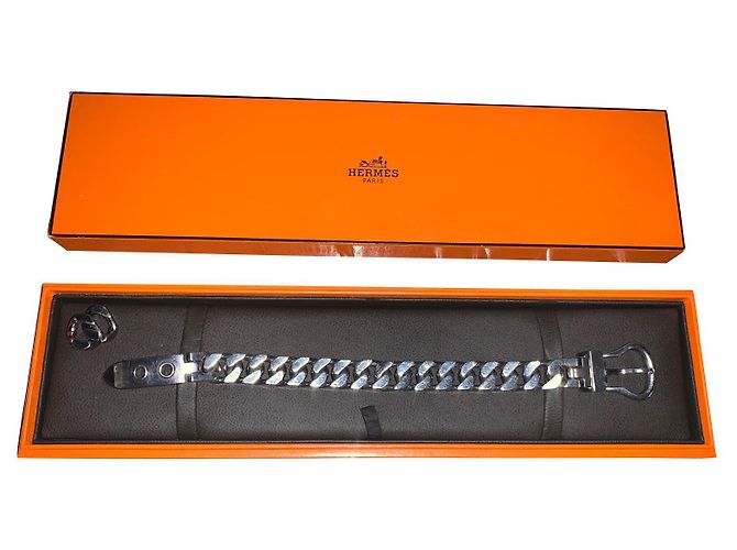 Hermès Pulsera de cinturón Hardware de plata