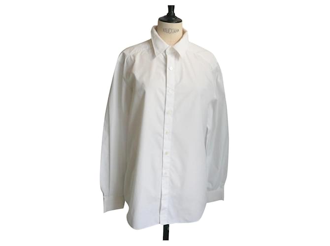 CHANEL Camiseta de algodón blanca50 segundo.mi Blanco  ref.404917