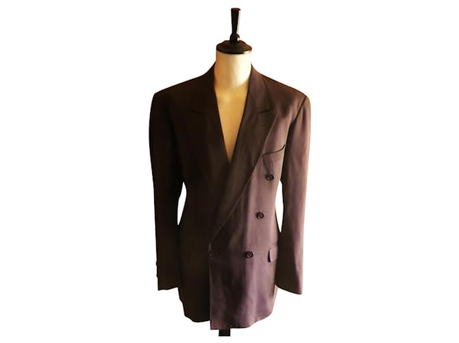 YVES SAINT LAURENT jacket size 54 Very good condition Dark brown Viscose  ref.404940