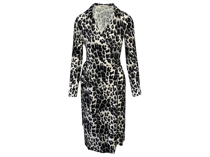 Diane Von Furstenberg – Kleid mit Leopardenmuster aus mehrfarbiger Viskose Mehrfarben Zellulosefaser  ref.404968