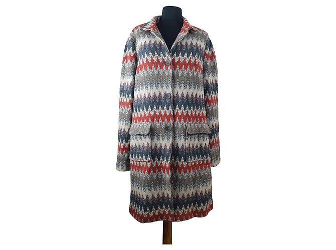 Autre Marque Abrigo LE TRICOT PERUGIA de lana y algodón Talla L Multicolor