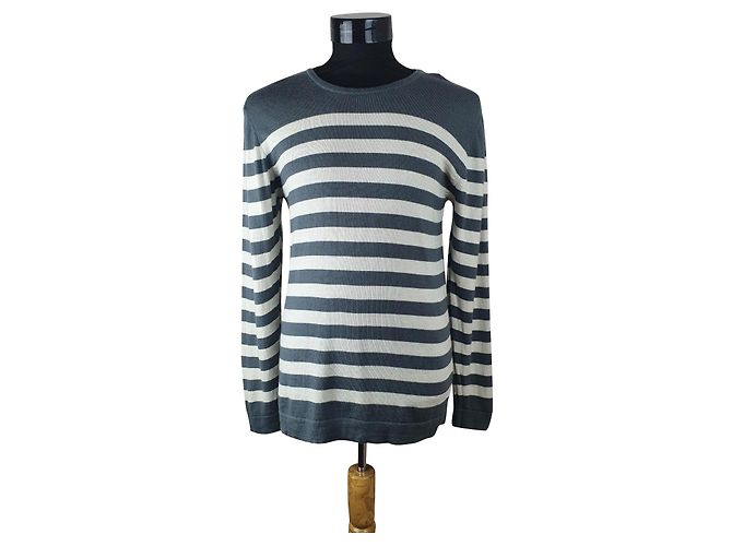 Mads Norgaard Wool Sweater White Grey