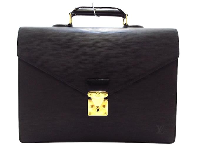 Louis Vuitton Serviette Conseiller Black Leather  ref.405024