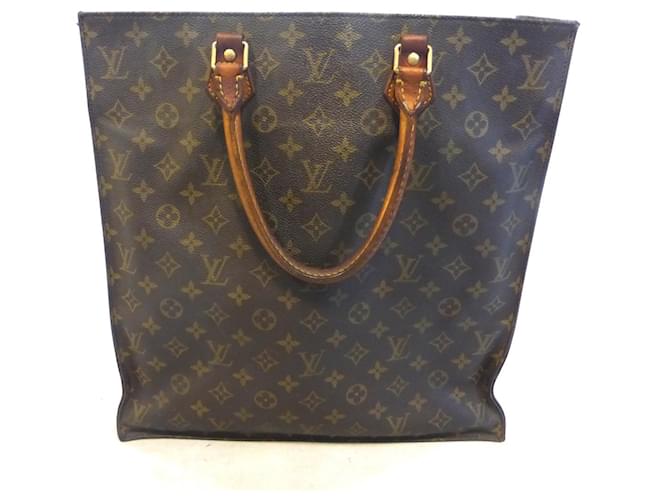 Louis Vuitton MONOGRAMA DE SACO PLANO Marrom Couro  ref.405128