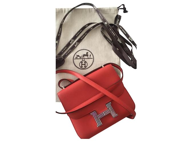 Hermès Hermes bag Constance Red Leather  ref.405282