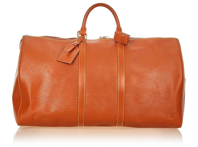 Louis Vuitton Brown Epi Keepall 55 Leather  ref.405511