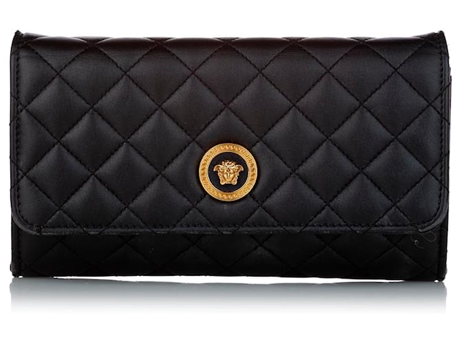 versace quilted wallet