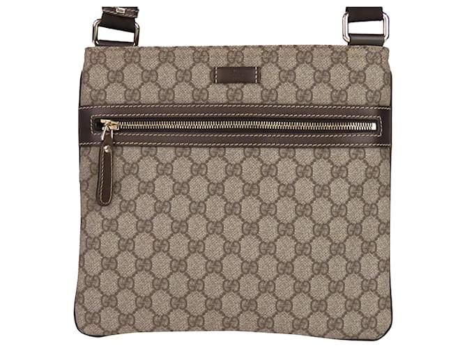 GUCCI Ophidia GG Supreme Canvas Crossbody Bag Beige