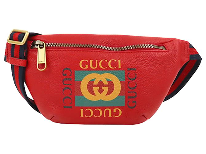 Gucci Red Logo Leather Belt Bag Multiple colors Pony-style calfskin  ref.405803