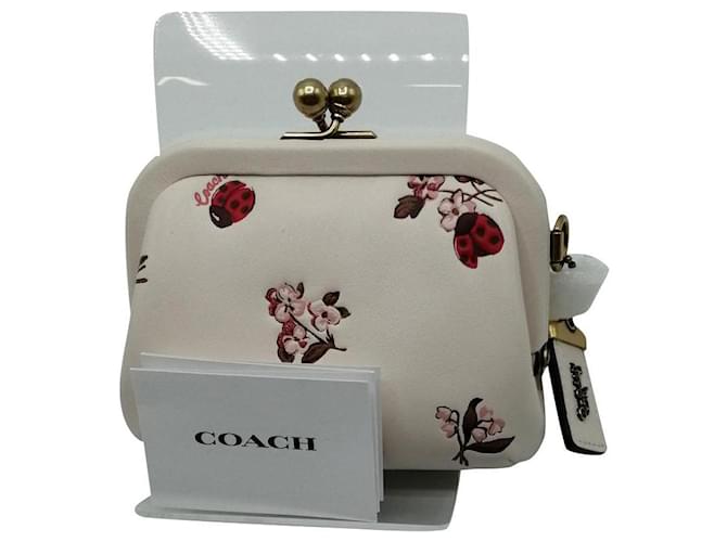 vintage pink coach kiss lock coin purse... - Depop