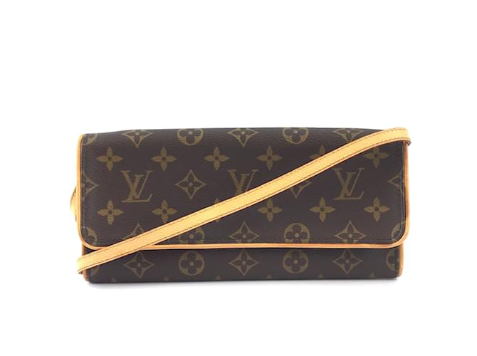 Louis Vuitton Pochette Twin Gm Monogram Canvas Brown Leather ref.406106 -  Joli Closet