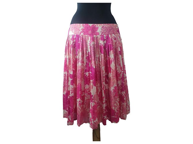 Falda plisada floral rosa de algodón By Malene Birger Multicolor