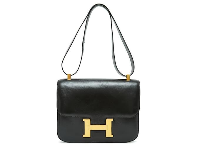 Hermès CONSTANCE BLACK LEATHER BOX 1989 Cuir Noir  ref.406185