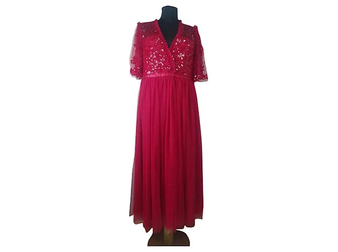 Needle & Thread Robes Polyester Rouge  ref.406187