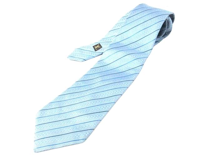 Louis Vuitton Tie Light blue Silk  ref.406262