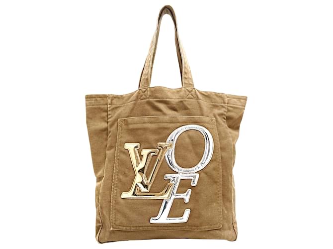 LOUIS VUITTON, a beige cotton canvas shoulder bag, That's Love Canvas Tote  GM, limited edition 2007. - Bukowskis