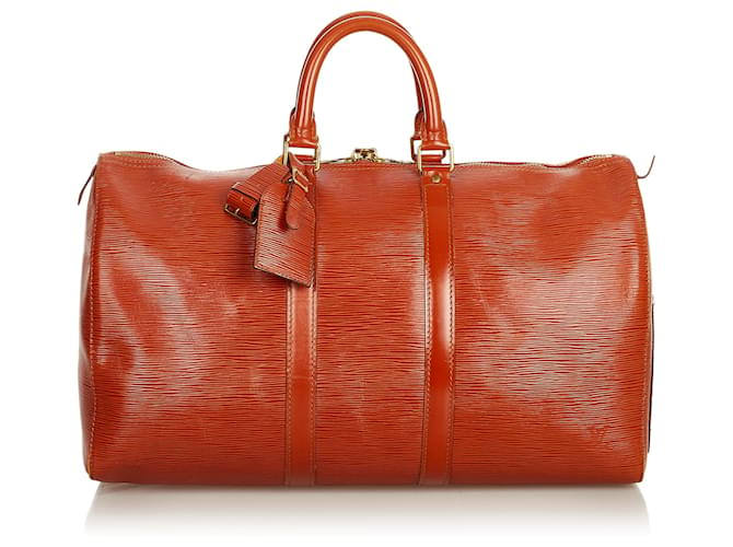 Louis Vuitton Brown Epi Keepall 45 Leather  ref.406341